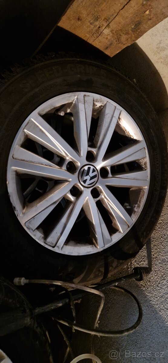 Top kola s pneu VW r16 205/60 + zimni pneu semperit top grip - 3