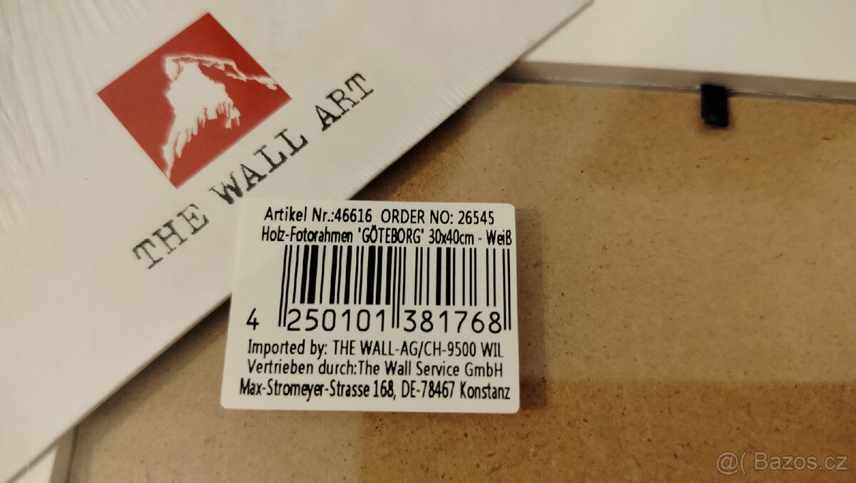 Bílý dřevěný rám s paspartou - 3