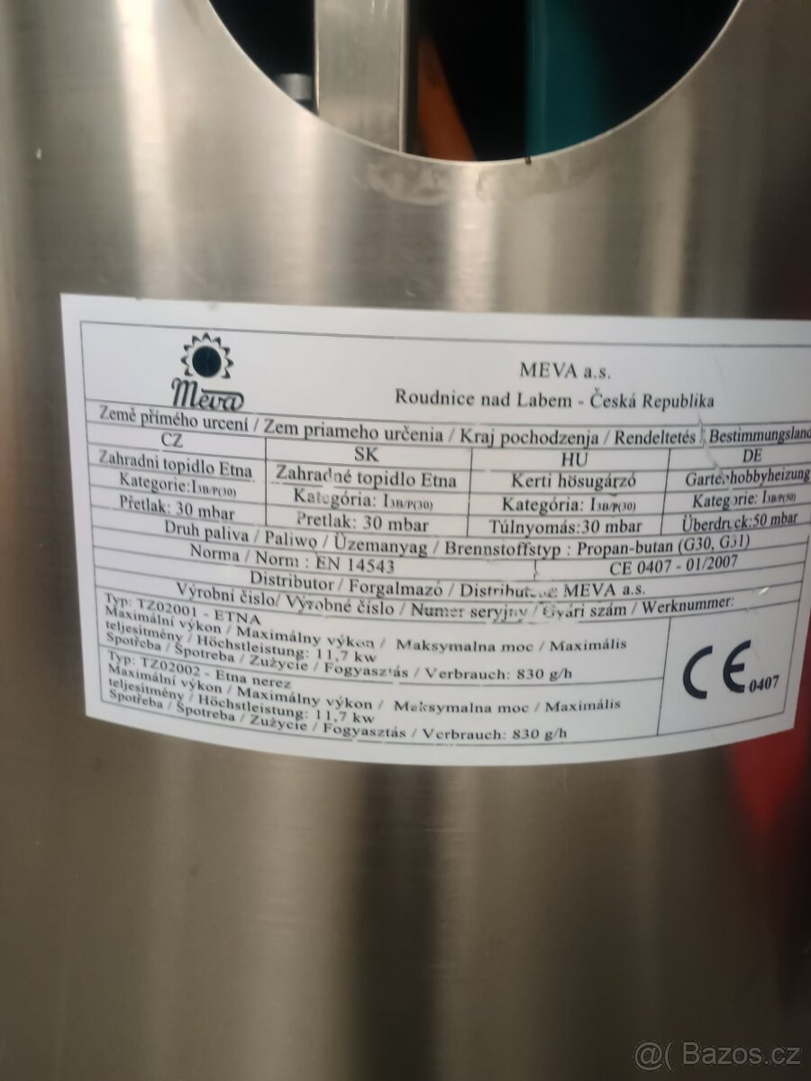 Plynový ohřívač Meva - 3