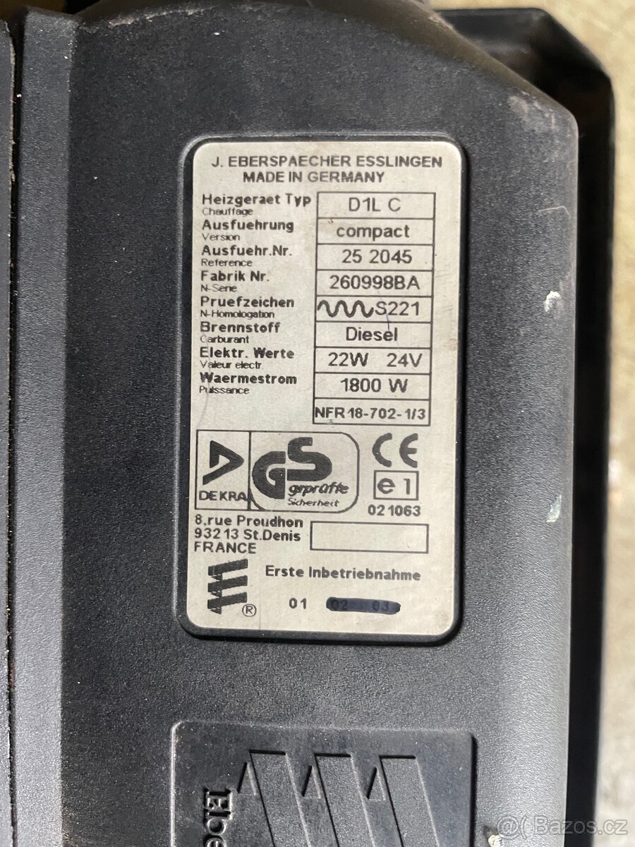 Nezávislé topení (bufík) Renault - Eberspacher - 3