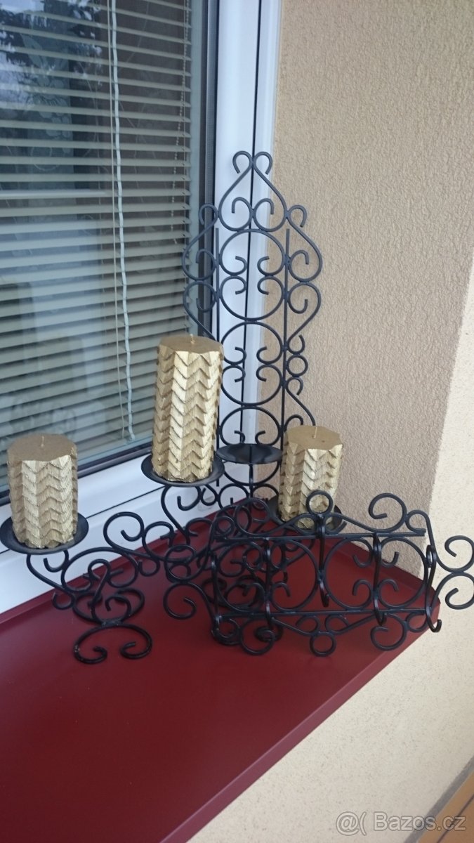 Svícny - retro - ruční práce. - 3