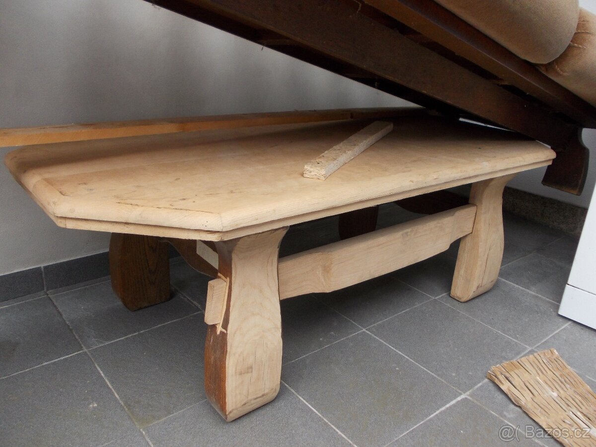 Sedací souprava z dubového dřeva, opravdu bytelná. - 3