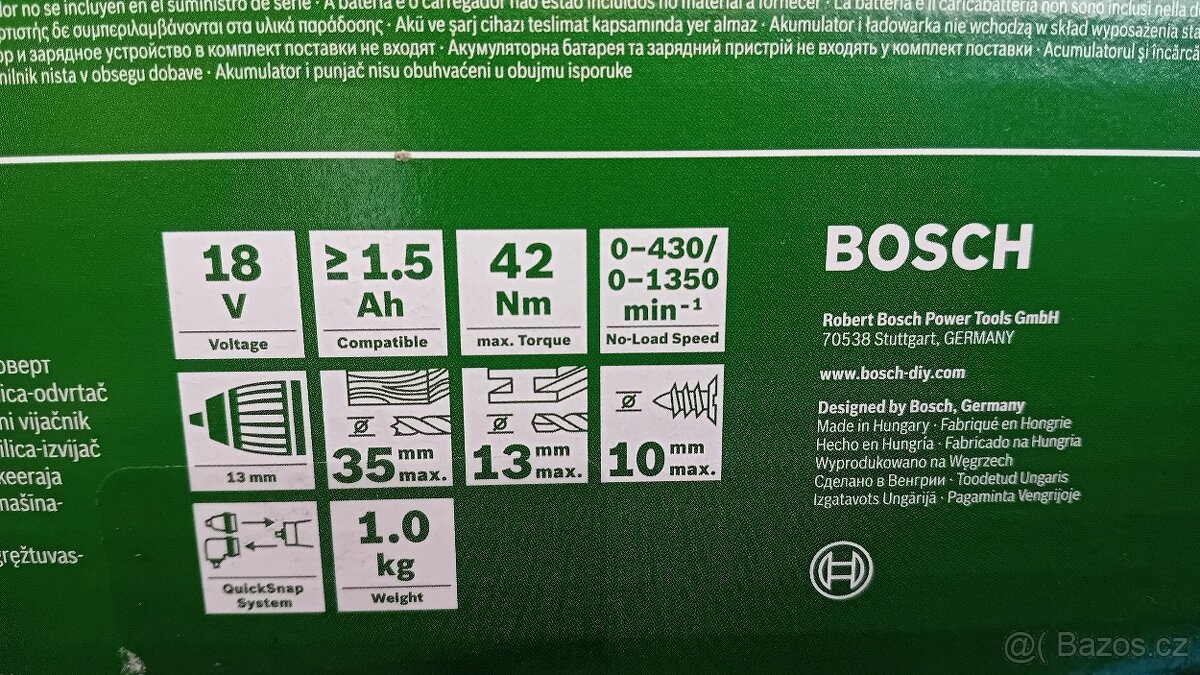 BOSCH AdvancedDrill 18 aku vrtací šroubovák. Nový - 3