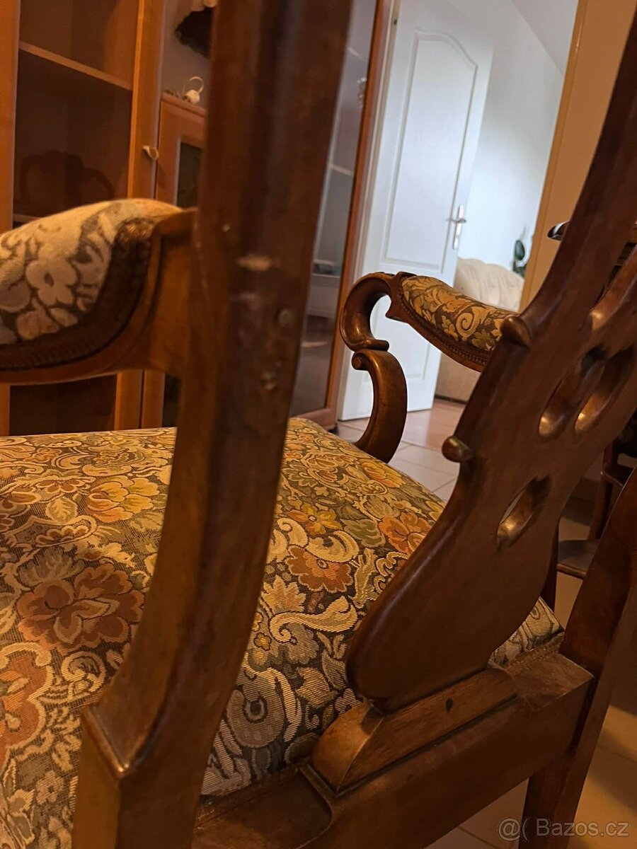 Starožitný stolek s křesly Gerstl - 3