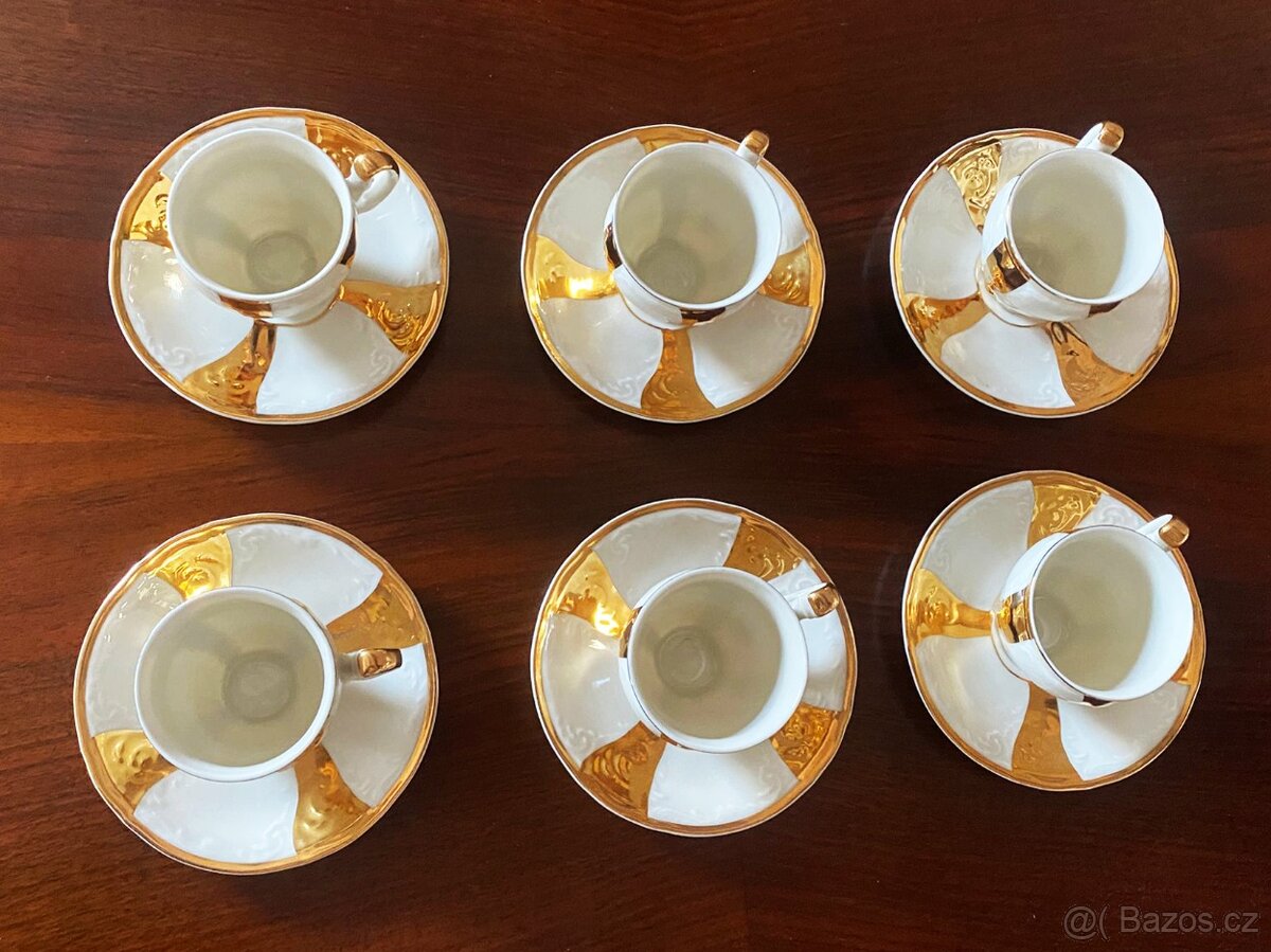 Porcelánový kávový/čajový set "Bernadotte" - Zlacený - 3