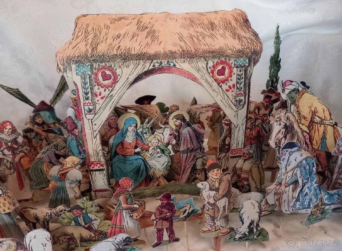 Betlém papírový staročeský, 47 postav - 3