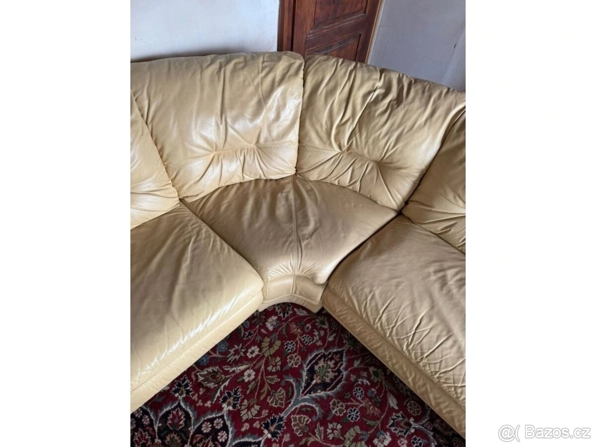 Rohová kožená sedací souprava, 3245 - 3