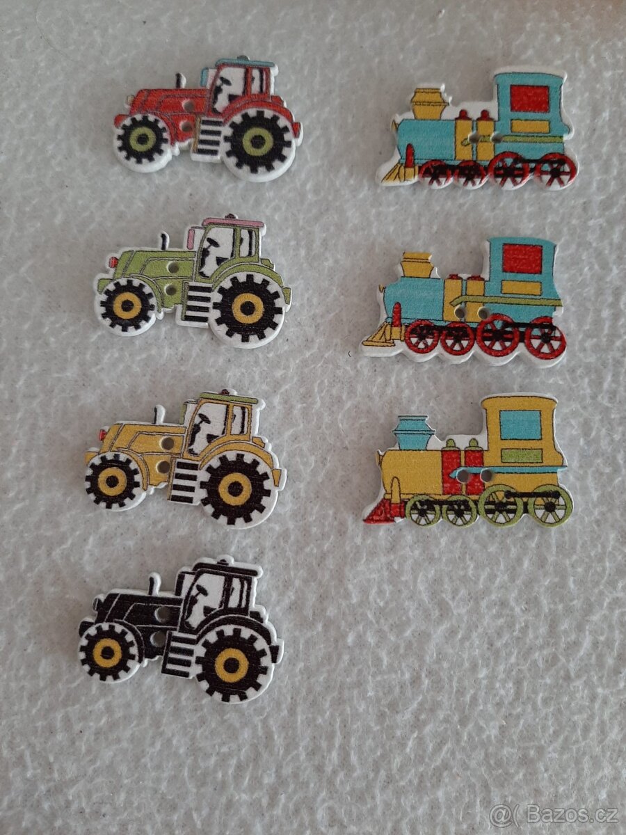 Knoflíky srdíčka, mašinky - 3