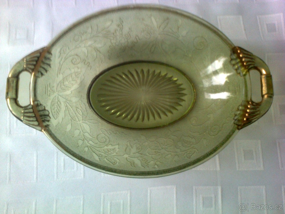 Secese skleněný podnos. - 3