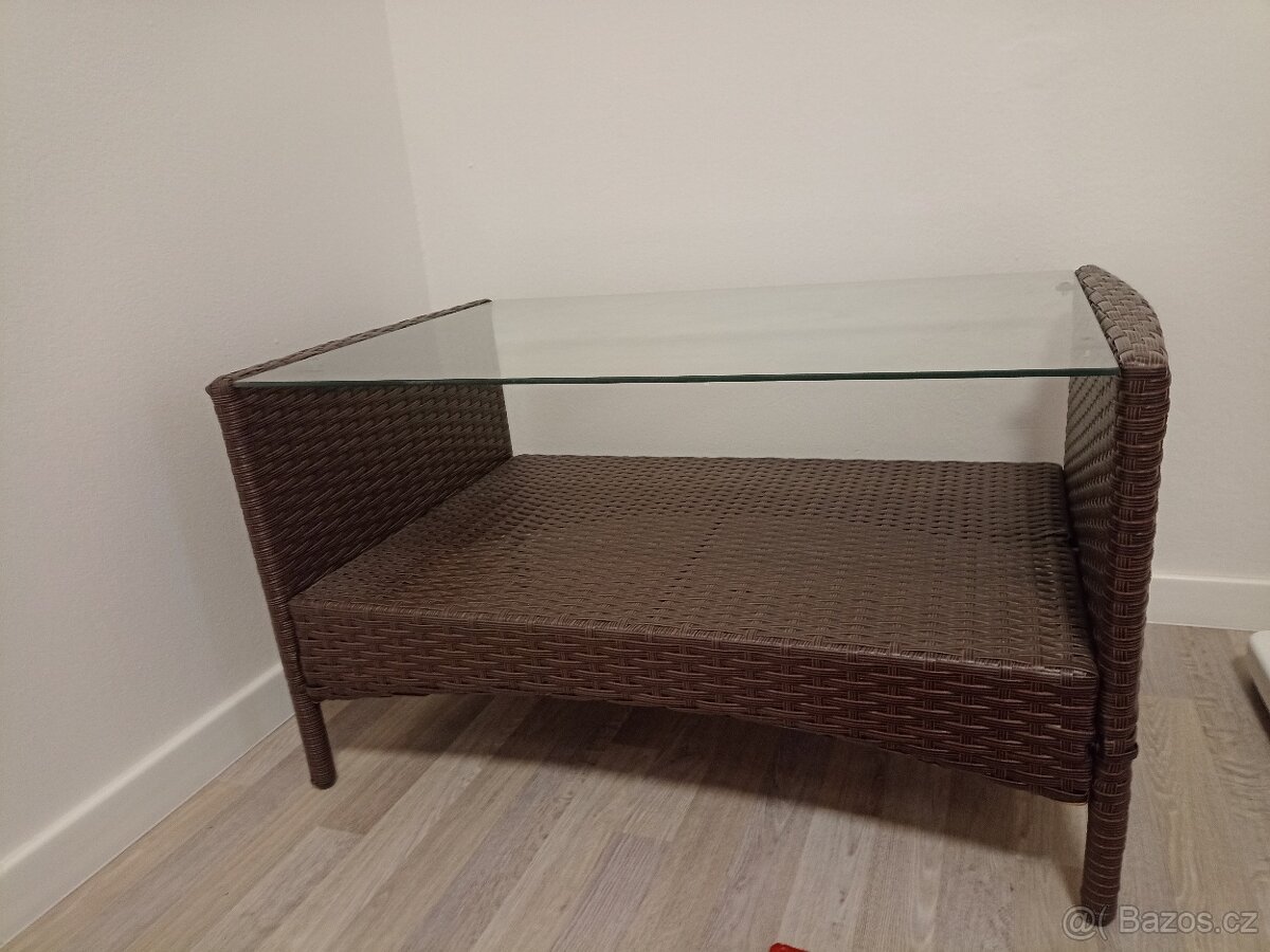 Konferenční odkládací stolek NOVÝ, umělý ratan - 3