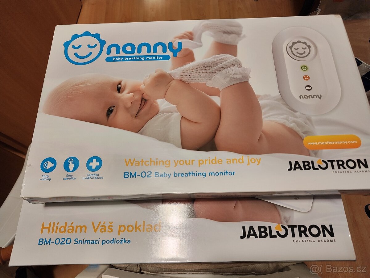 Monitor dechu Jablotron Nanny BM-02 + 2 snímací podložky - 3