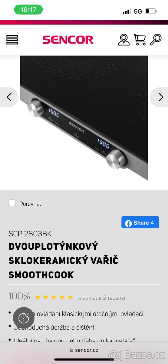 DVOUPLOTÝNKOVÝ SKLOKERAMICKÝ VAŘIČ SMOOTHCOOK - 3