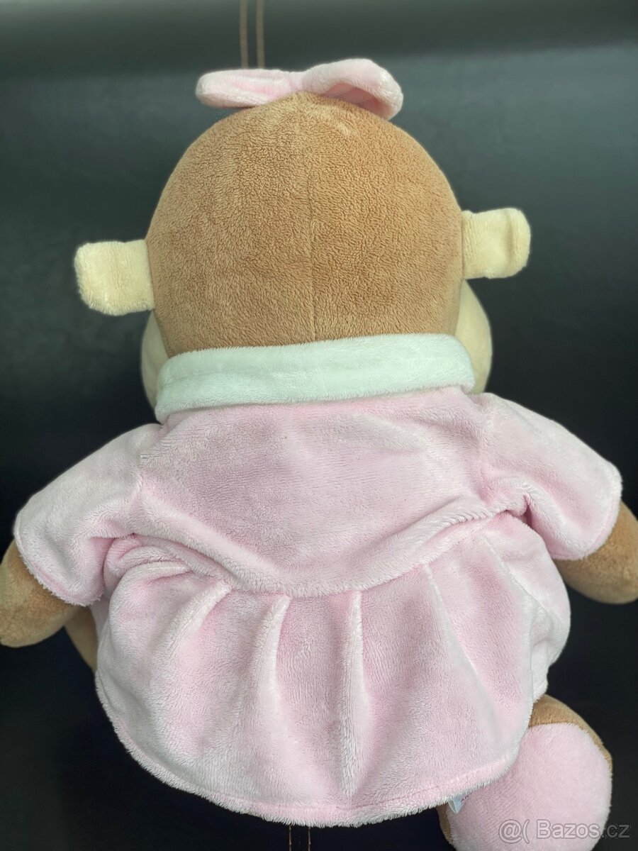 PLYŠOVÁ OPIČKA V RŮŽOVÝCH ŠATECH - - 3