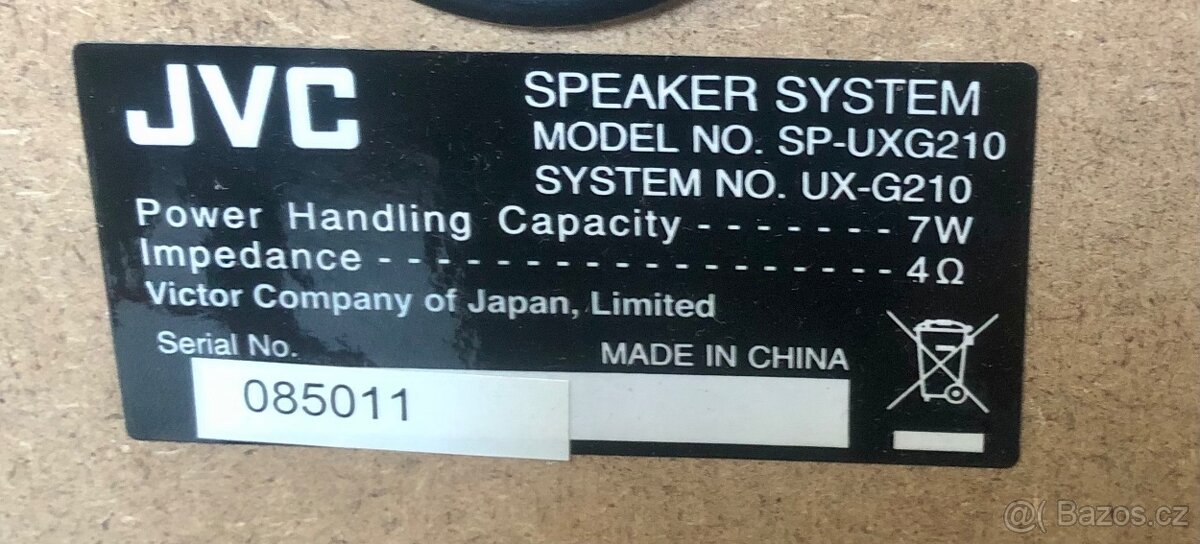 Mikrosystém JVC UX-G210. - 3