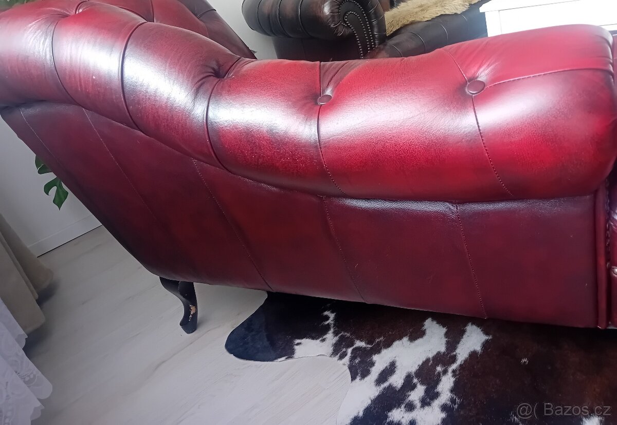 Chesterfield sofa / lenoška kožená - 3
