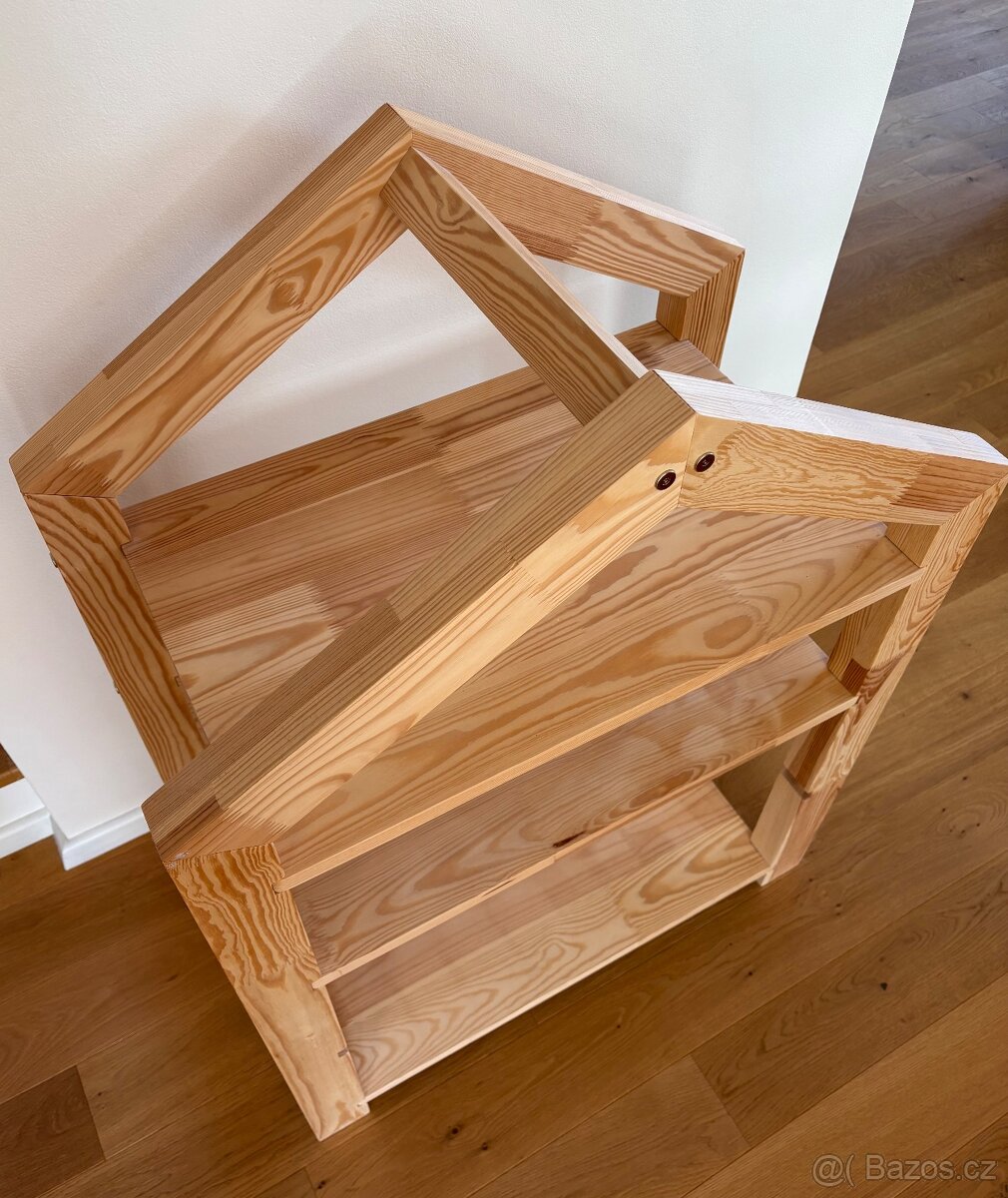 Regál velký dřevěný domeček - 3