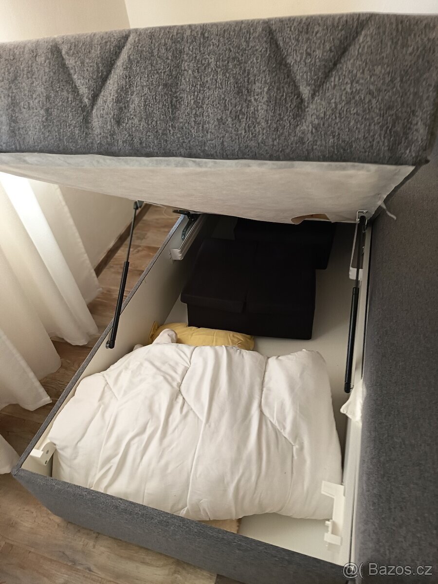 Postel s matrací ANABEL - šedá, 180x200 cm - 3