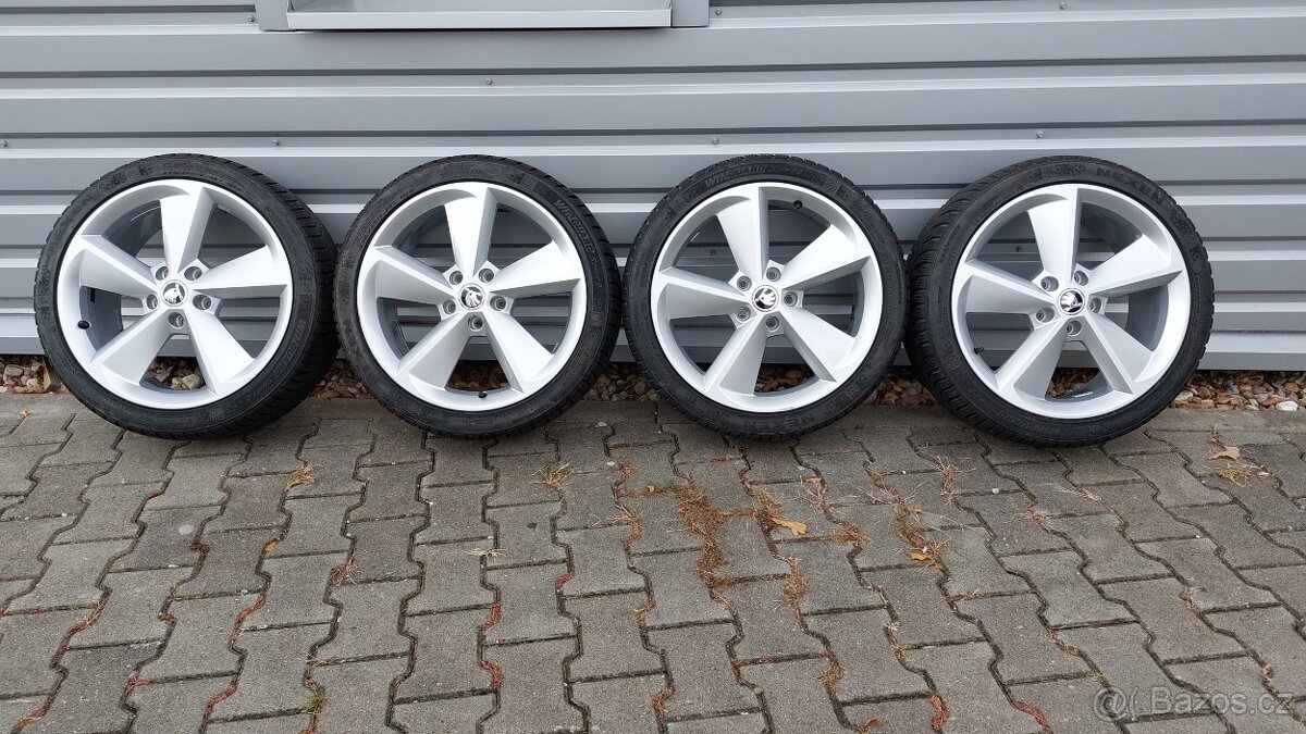 Alu kola 5x112 r18 škoda octavia lll zimní pneu - 3