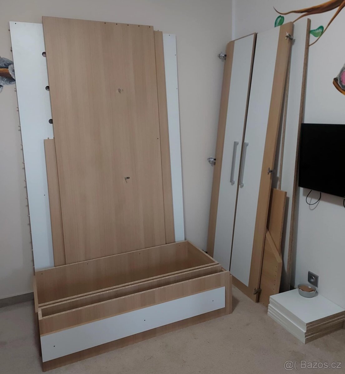 Postel 120 x 200 cm, noční stolek - 3