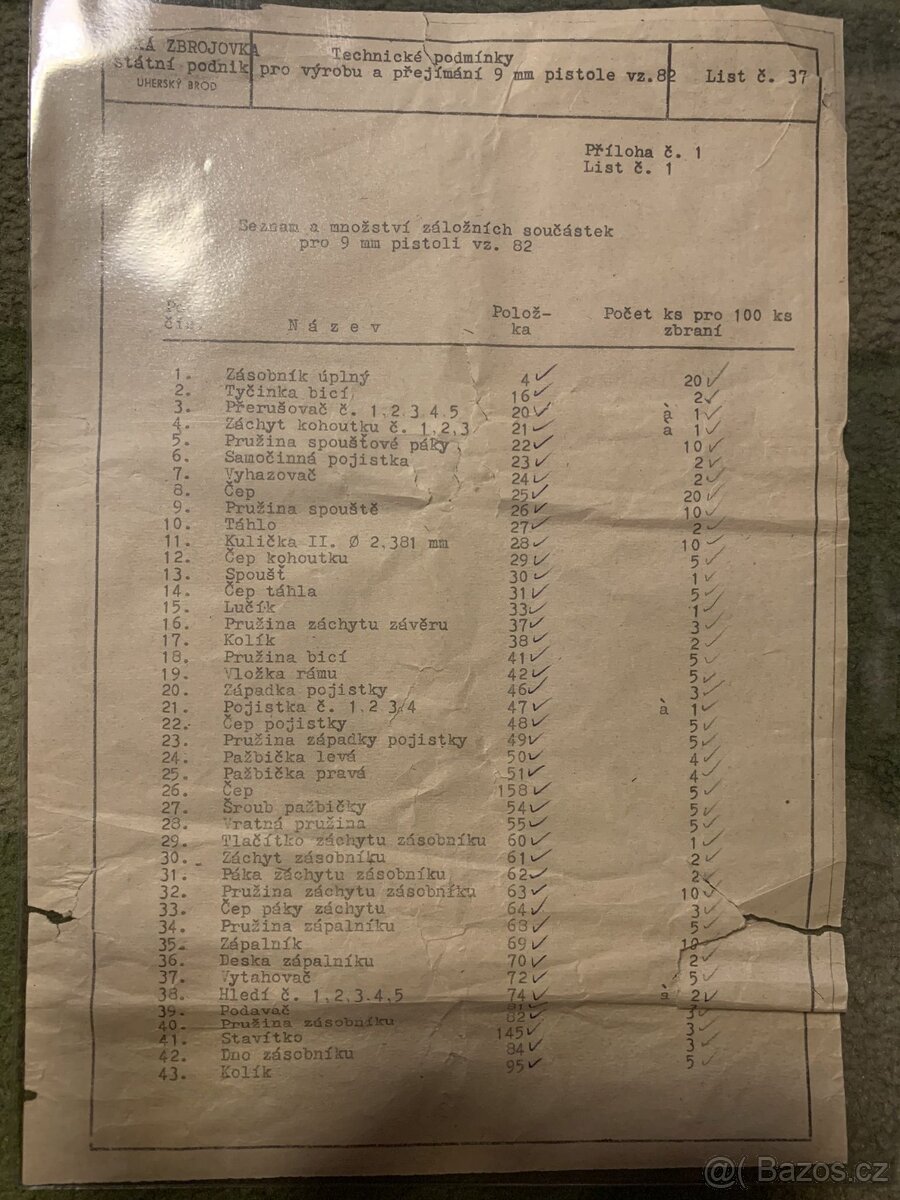 sada záložních součástek pro pistoli vz82 cz83 9mm - 3