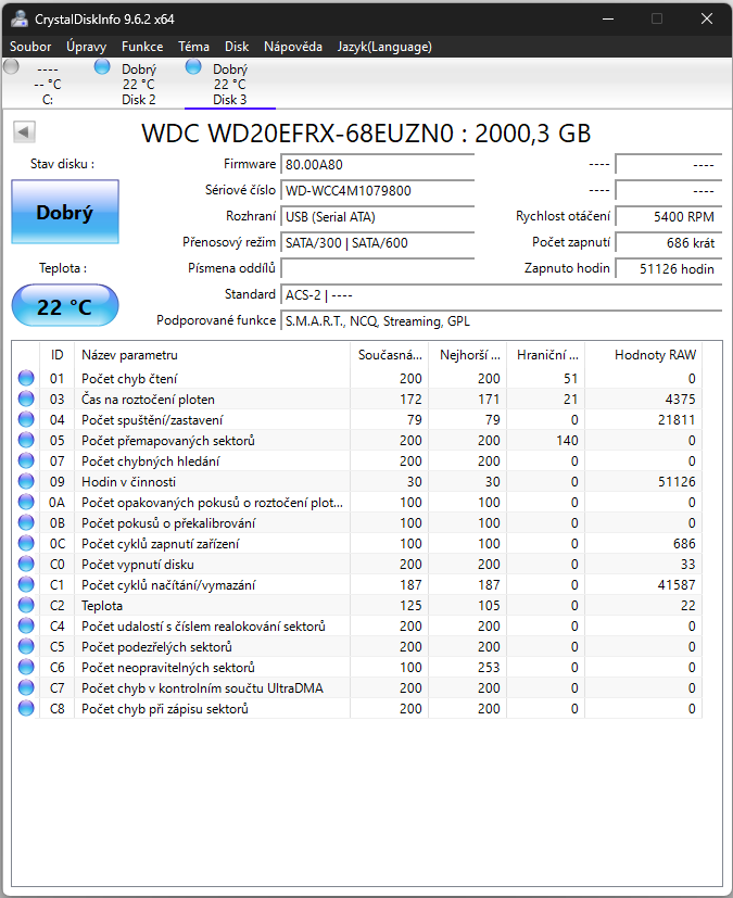4ks Pevné disky HDD Western Digital Red 2TB - 3
