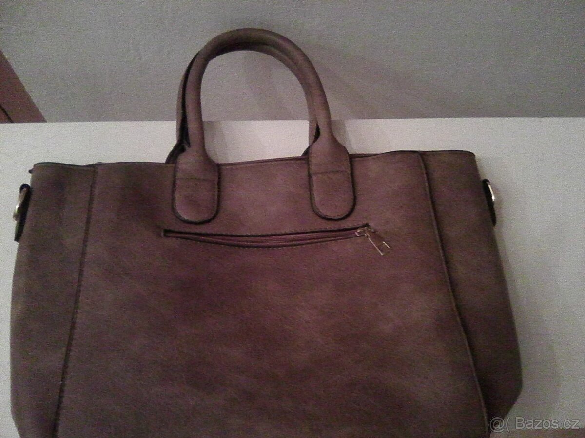Nová značková kabelka v barvě camel, spousta přihrádek, - 3