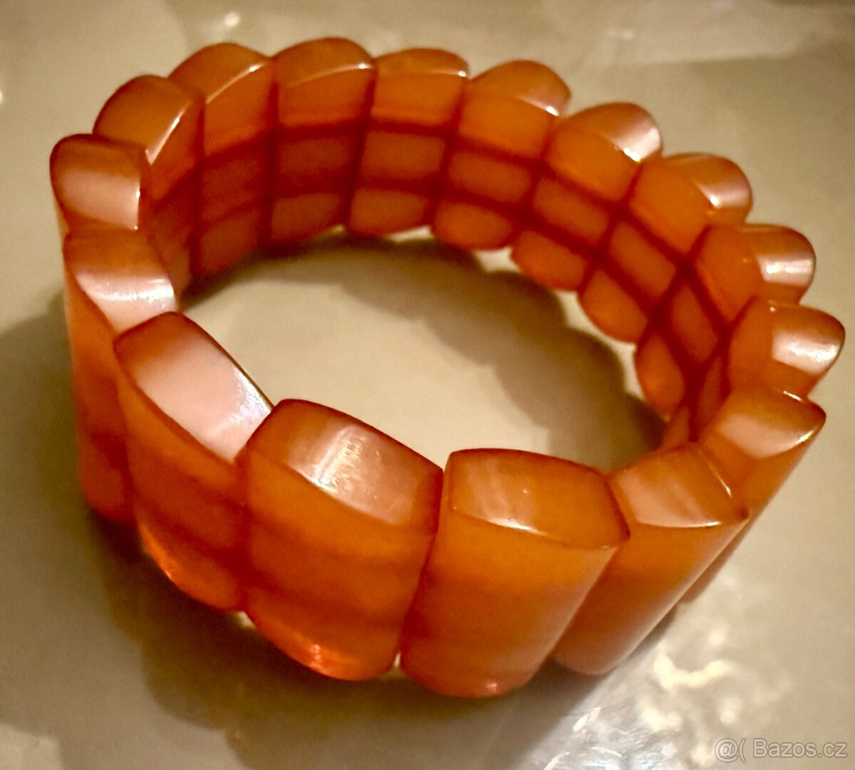 Starožitný náramek baltský jantar - 3