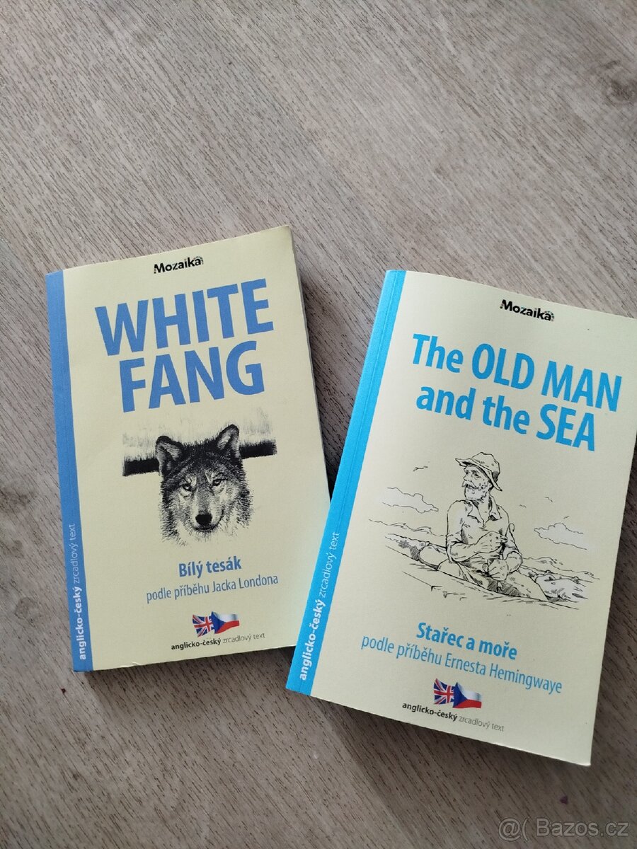 Česko anglické knihy Bílý tesák, Stařec a moře - 3