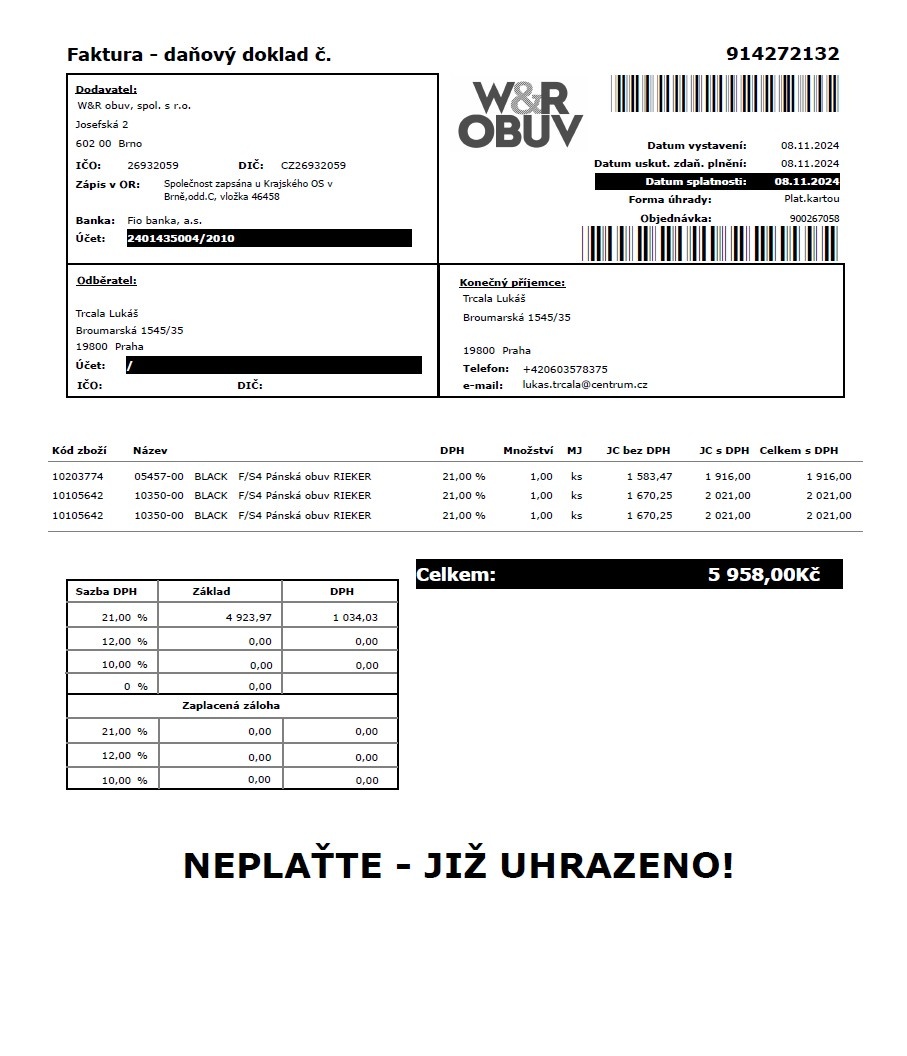 Pánské mokasíny Rieker, velikost 42 - 3