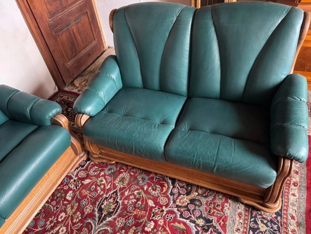 Dubová rustikální kožená souprava 3+2+1,3332 - 3