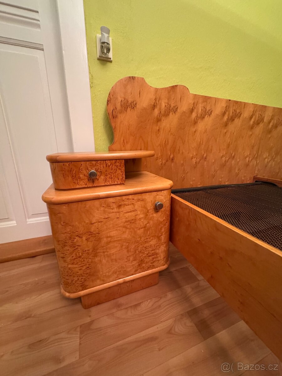 Retro manželská postel + noční stolky - 3