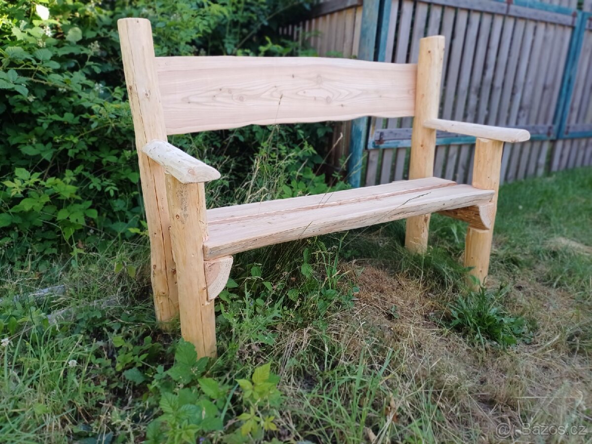 srubová lavice, lavice na zahradu, lavička k ohni - 3