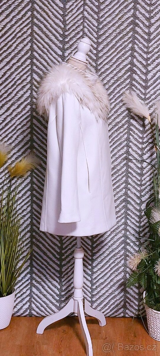BÍLÝ KABÁTEK - MANGO vel. M + LUXUSNÍ LÍMEC - 3