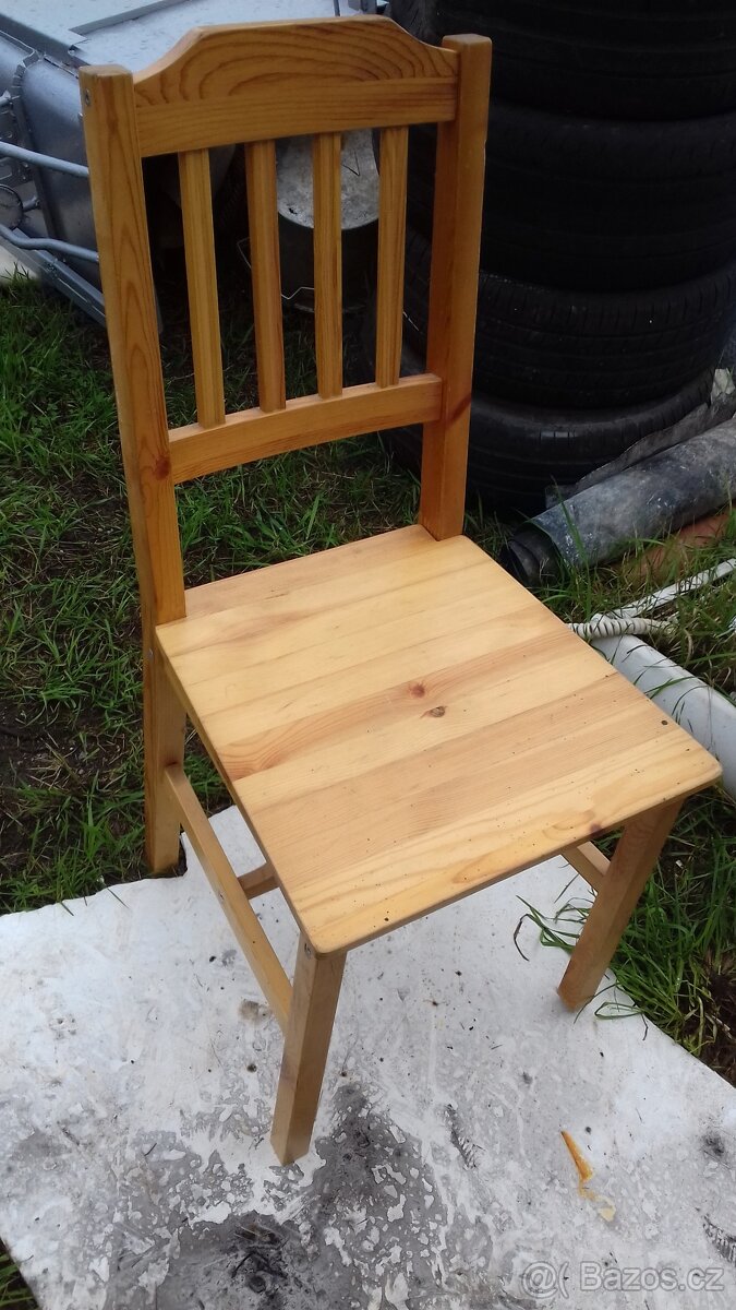 STUL a ZIDLE - prirodni drevo ,,,,a RATAN sestava - 3