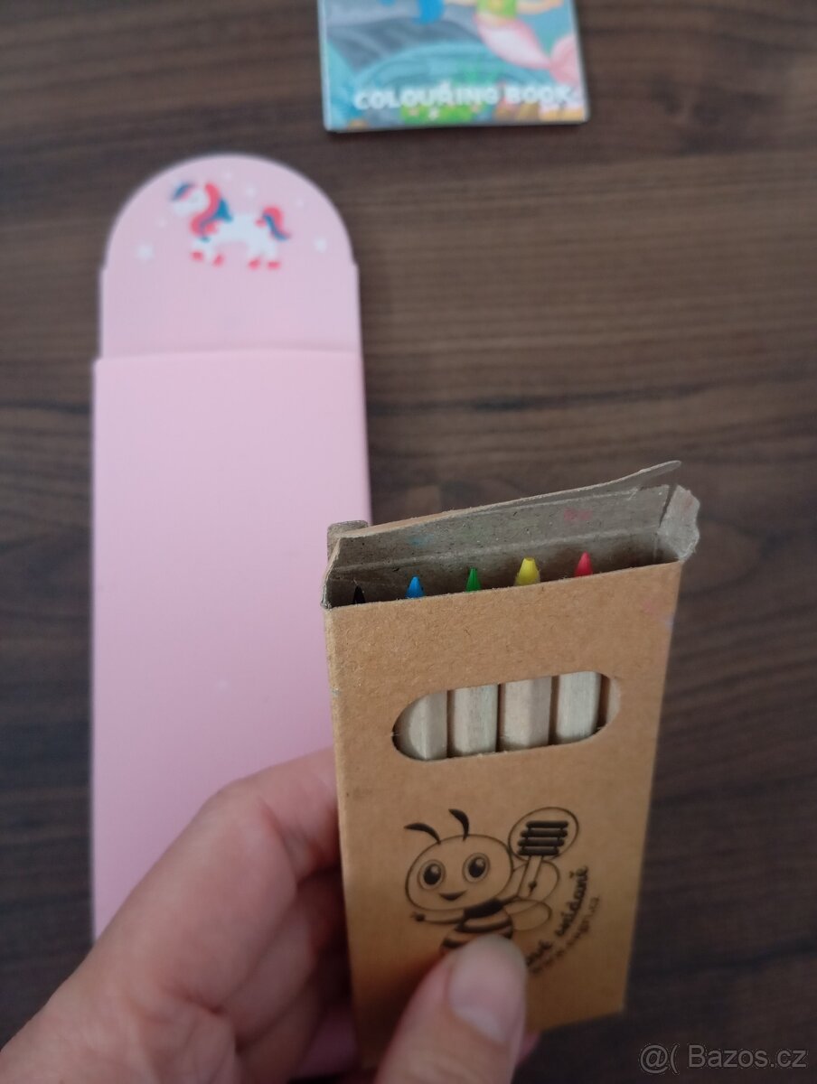 Dětská dívčí sada - deníčky, omalovánky pastelky - 3