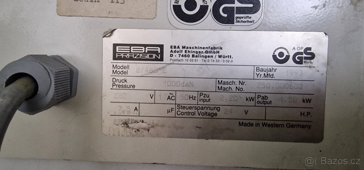 Prodám EBA Multicut 8/480 E Elektrický řezací stroj - 3