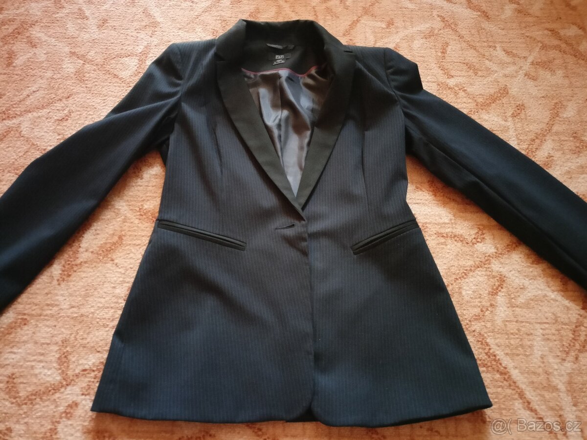 Dámské sako F&F, černá barva s pruhy, velikost 34, nové - 3