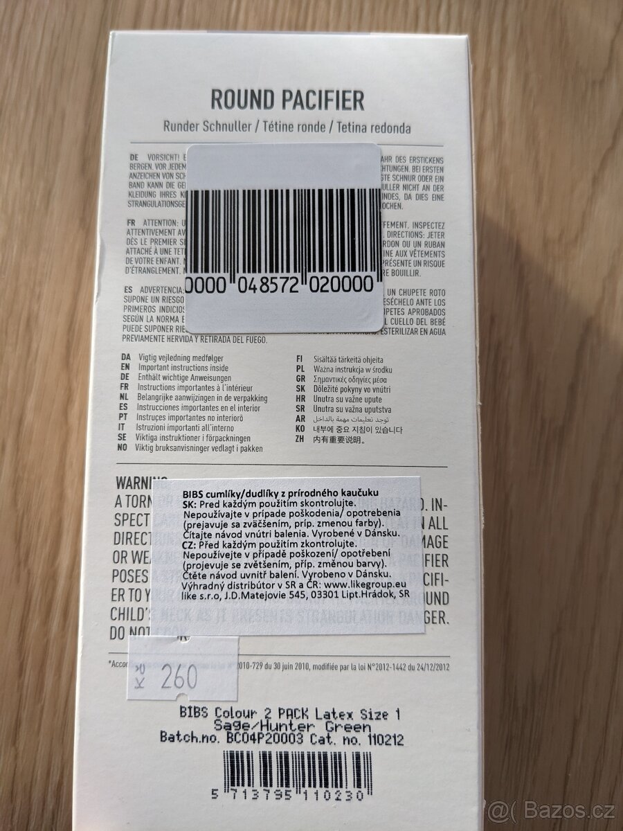 Bibs dudlík 0-6 m nový - 3