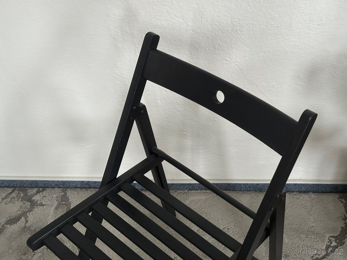 IKEA Frösvi skládací židle černá dřevěná - 3