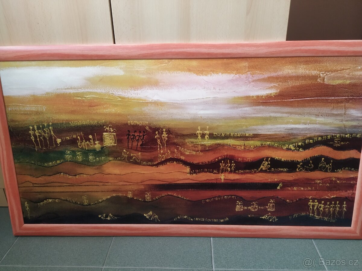 Velký moderní obraz-starý Egypt, 107x57 cm - 3