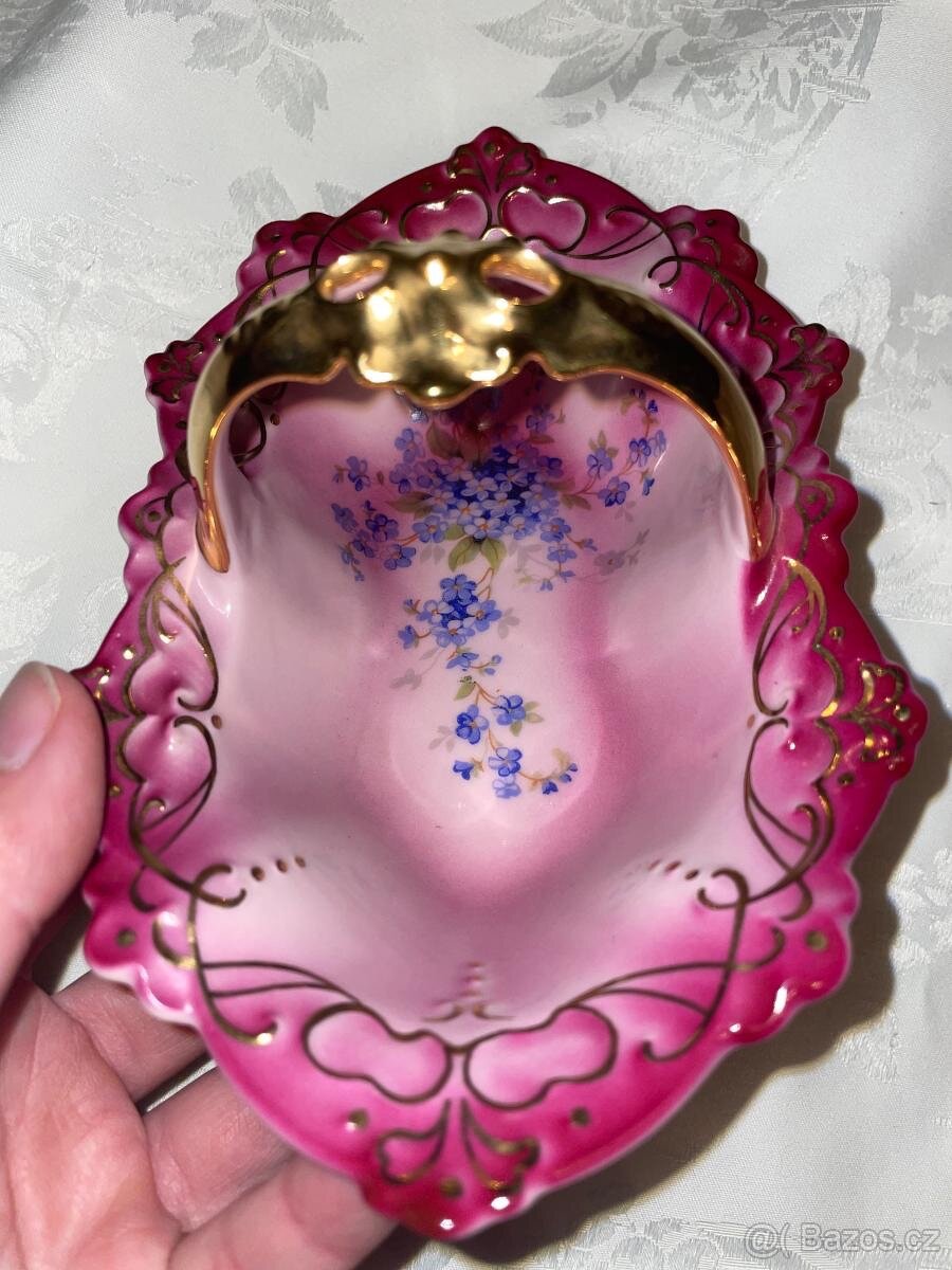 Růžový porcelán - košíček - 3