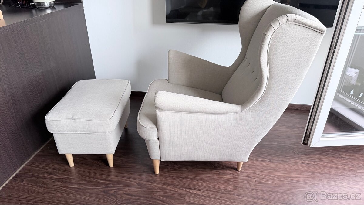 Křeslo ušák ikea s podnoží - 3