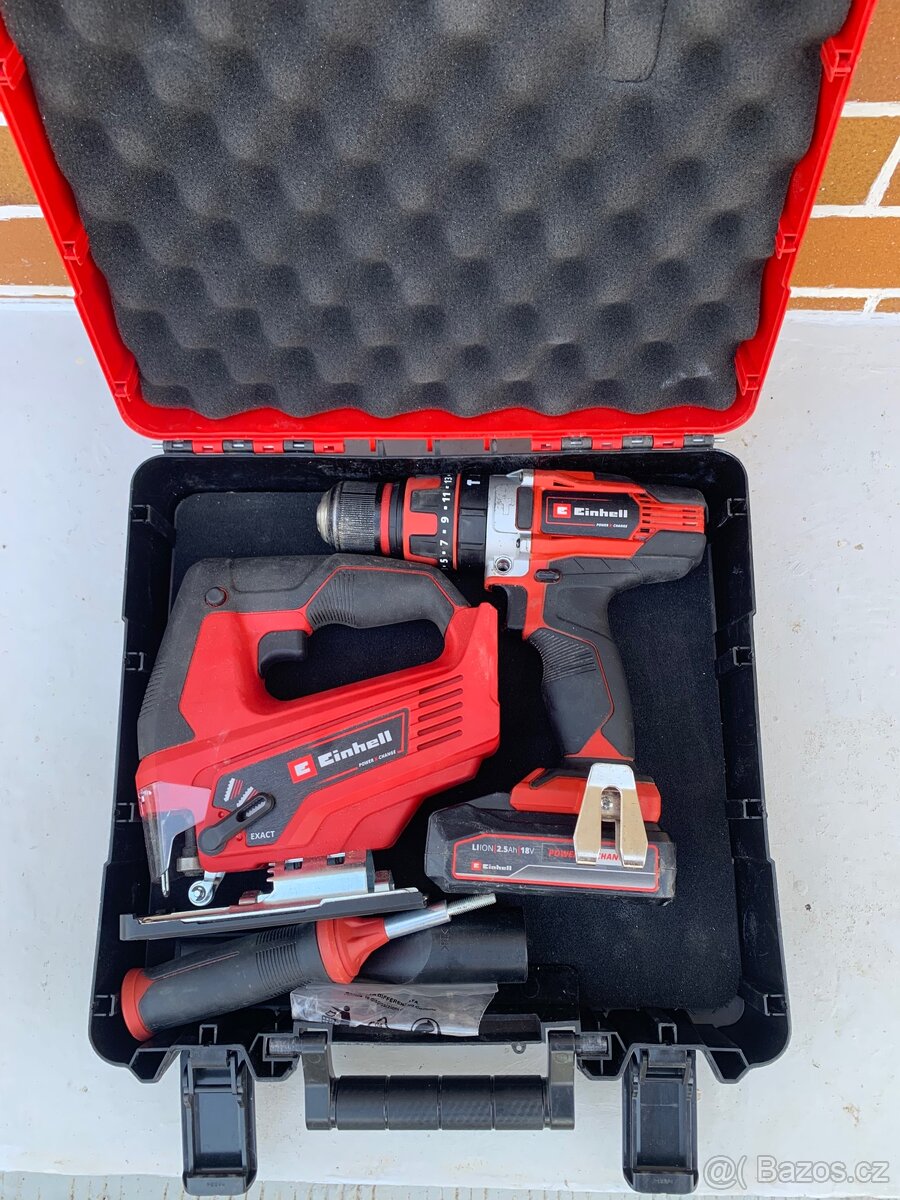 Aku set Einhell 18V – vrtačka + pila + 2xaku + nabíječka - 3