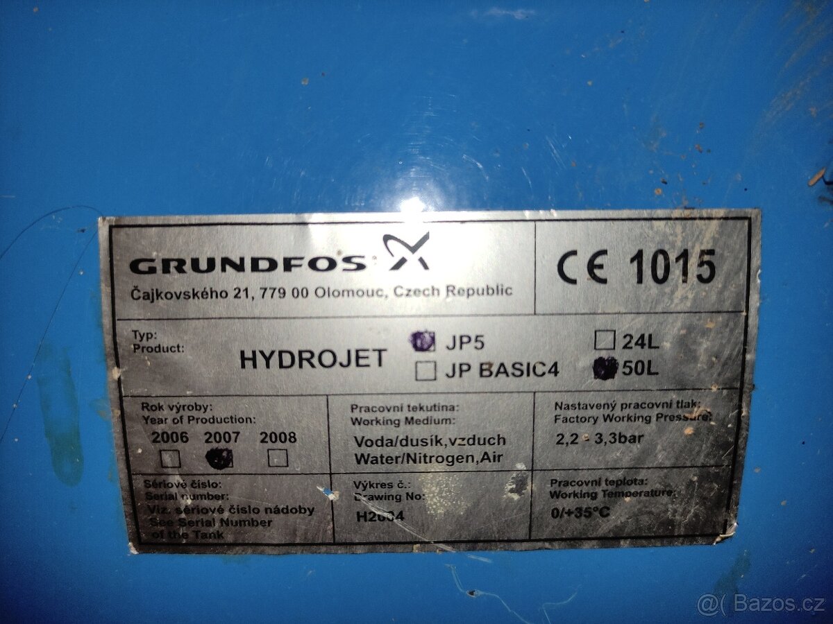 Prodám vodárnu Grundfos Hydrojet JP5 - 3