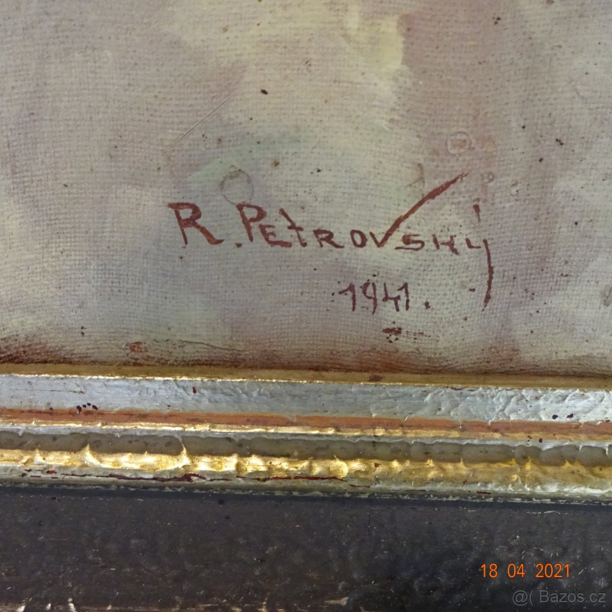 R.PETROVSKÝ ZÁTIŠÍ S OVOCEM PLATNO OLEJ 1941 - 3