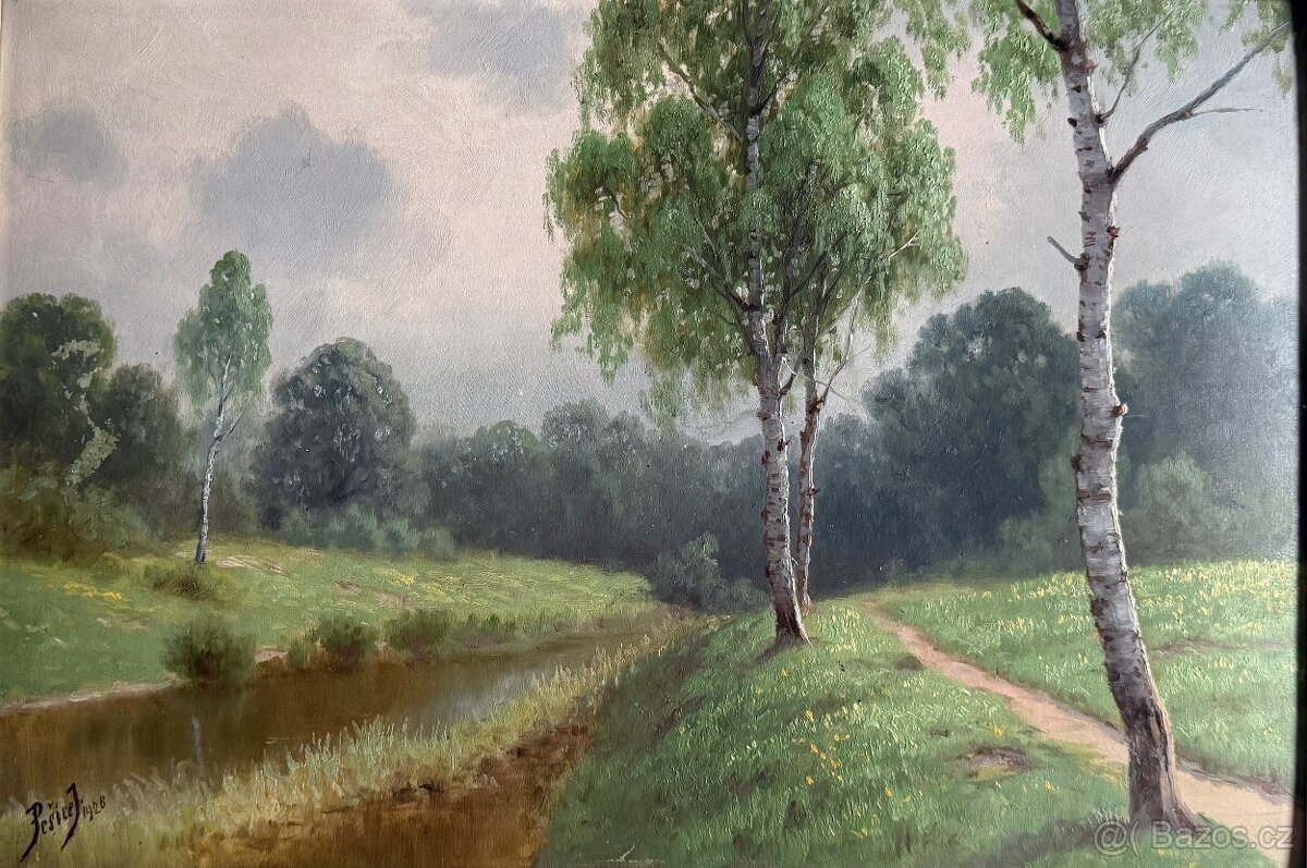 Starý malovaný obraz. Malíř Pešice.J - 3