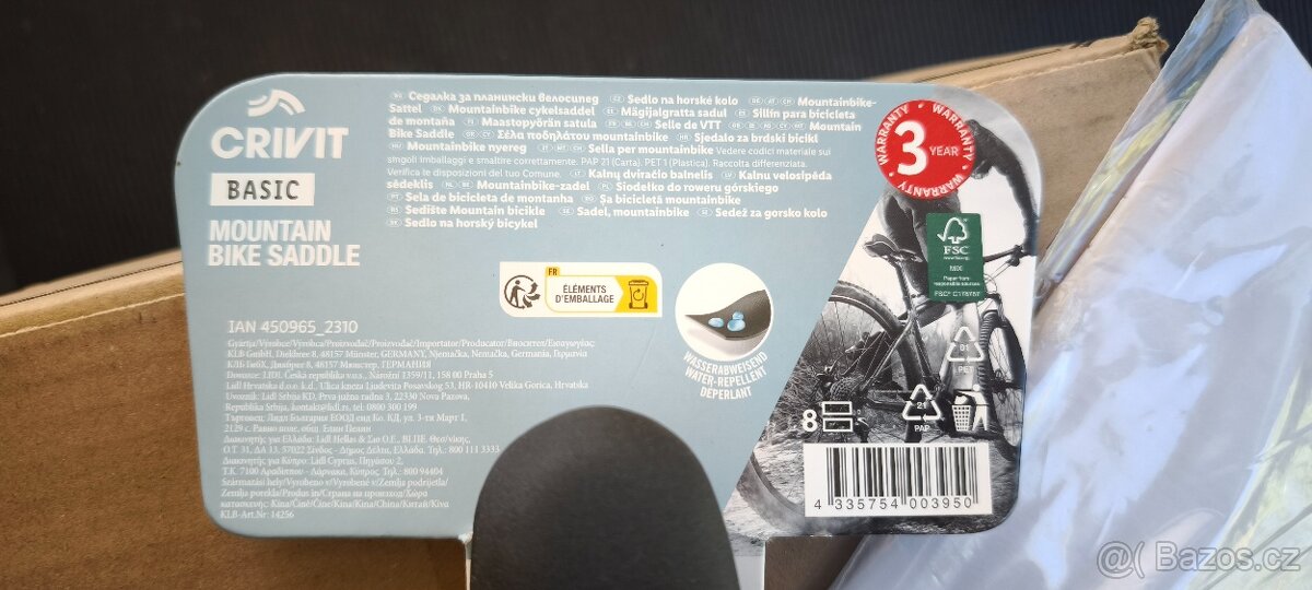 sedlo MTB značky CRIVIT, model BASIC - 3