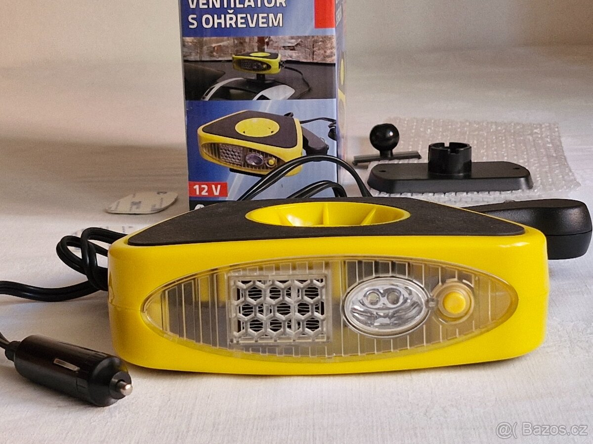 ventilátor 12V s OHŘEVEM + LED svítilna - 3