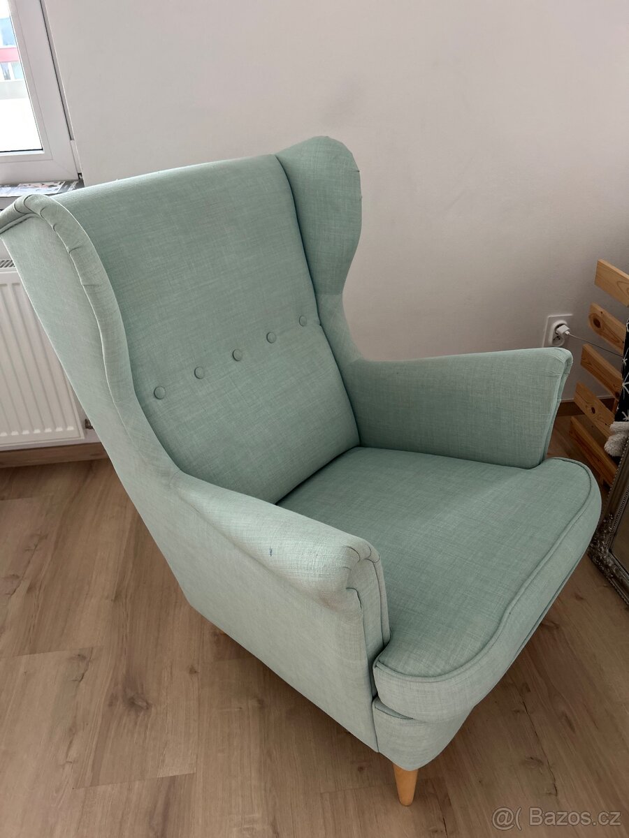 IKEA křeslo modré ušák - 3