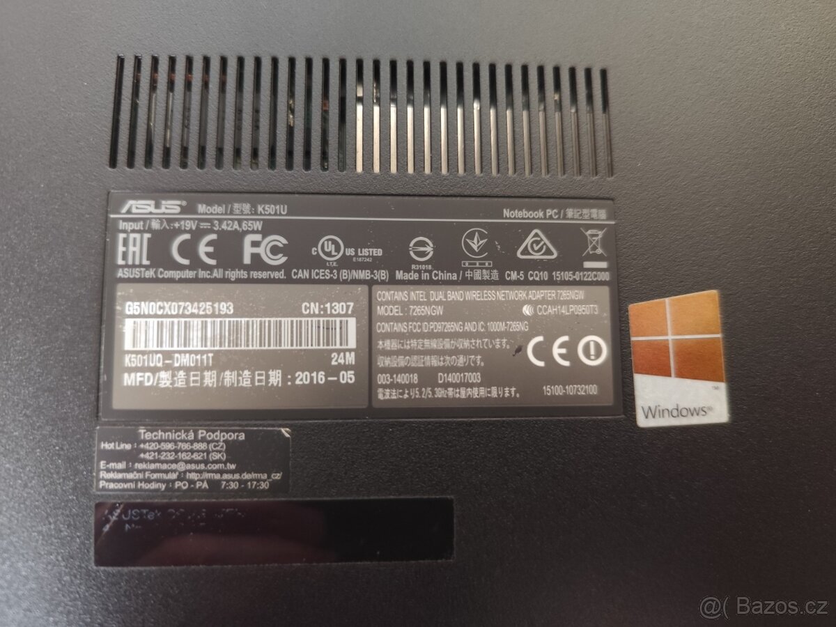 Kovový notebook Asus K501UQ-DM011T - 3
